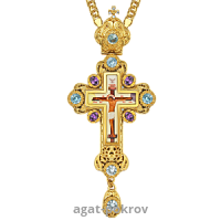 2.10.0170лп-2/1лп Крест наперсный в позолоте с цепью