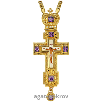 2.10.0157лп-2/1лп Крест наперсный в позолоте с цепью
