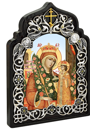 2.78.0875л Настольная икона -латунная - Богородица Неувядаемый Цвет. 2.78.0875л Настольная икона -латунная - Богородица Неувядаемый Цвет.