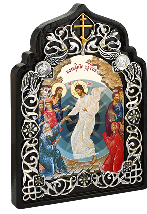 2.78.0845л Икона настольная латунная - Воскресение Христово. 2.78.0845л Икона настольная латунная - Воскресение Христово.