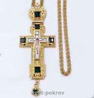 2.10.0157лп-2/1лп Крест наперсный в позолоте с цепью