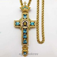 2.10.0270лп-2/1лп Крест латунный в позолоте с цепью