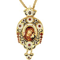 2.7.1117лп-2/1лп Панагия латунная в позолоте с цепью