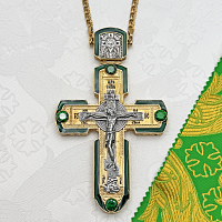 2.10.0171лпрэ/1лп Крест наперсный в позолоте с эмалью