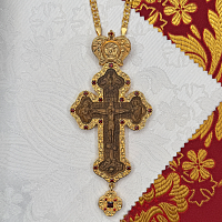 2.10.0420лп-13/1лп Крест наперсный с деревянным образом и цепью