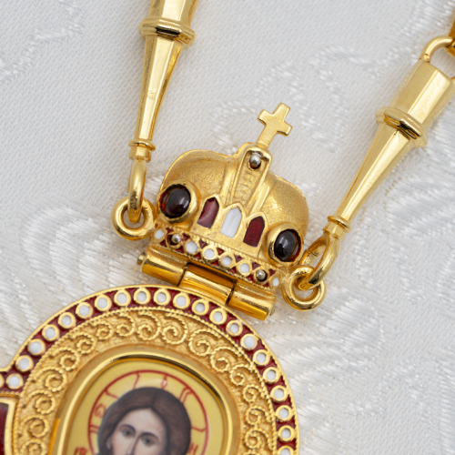 2.7.2632лнпэ-2/1лп Панагия в позолоте с эмалью фото 5 2.7.2632лнпэ-2/1лп Панагия в позолоте с эмалью фото 5