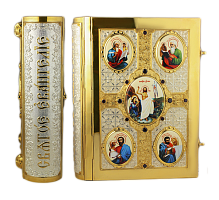 2.7.1024лф-2 Евангелие напрестольное в позолоте с фрагментарным серебрением