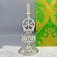 2.7.2646л Подсвечник напрестольный в серебрении
