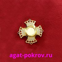 2.7.1035лп Мощевик латунный с красными камнями в позолоте