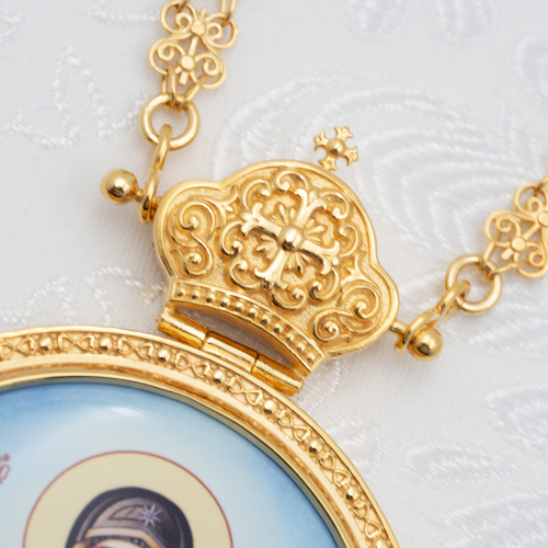 2.7.2487лп-2/41лп Панагия латунная в позолоте фото 5