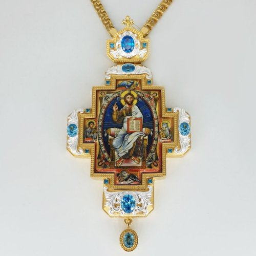 2.10.0321лп-2/1лп Наперсный крест латунный в позолоте с цепью 2.10.0321лп-2/1лп Наперсный крест латунный в позолоте с цепью