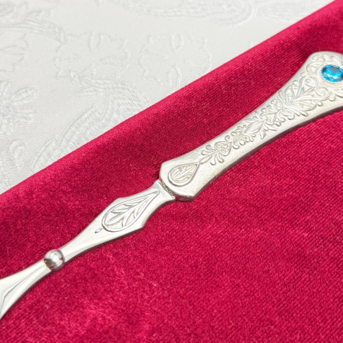 2.7.0783л Лжица латунная в серебрении со вставками фото 6