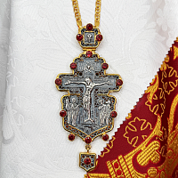 2.10.0092лпр/1лп Крест наперсный в позолоте и серебрении с патинированием