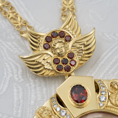 2.7.2715лп-0/154лп Панагия латунная в позолоте фото 5