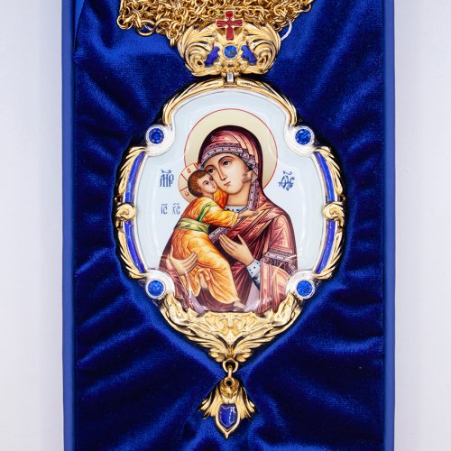 2.7.1595лфэ-2/1лп Панагия в позолоте с цепью фото 5