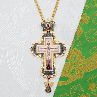 2.10.0288лпр-2/1лп Крест наперсный в позолоте с фрагментарным патинированием