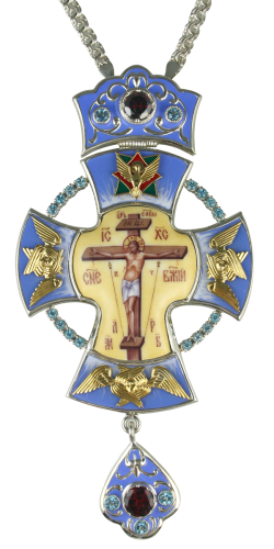 2.10.0026л-2/1л Крест Архиерейский латунный посеребренный с эмалью 2.10.0026л-2/1л Крест Архиерейский латунный посеребренный с эмалью