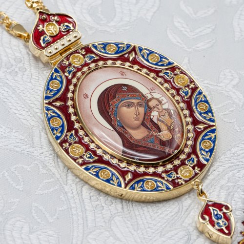 2.7.2376лпэ-2/1лп Панагия в позолоте с эмалью фото 4 2.7.2376лпэ-2/1лп Панагия в позолоте с эмалью фото 4