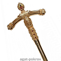 2.7.0592лп-4 Жезл латунный с красными камнями в позолоте