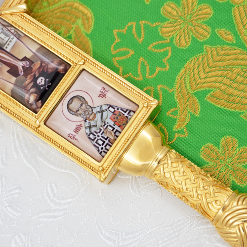 2.7.2835лп-2 Крест напрестольный латунный в позолоте фото 5