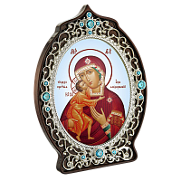 2.78.0951л Икона настольная в серебре - Богородица Феодоровская .