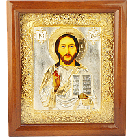 2.14.0186лф Икона настенная в окладе - Господь Вседержитель