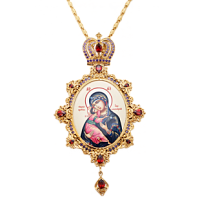 2.7.0462лп-2 Панагия латунная в позолоте со вставками