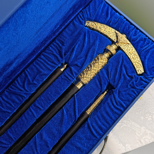 2.7.2002лп Посох латунный со вставками в позолоте фото 2