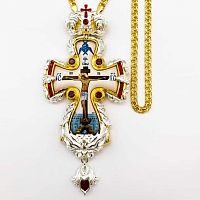 2.10.0343лп-2/1лп Крест латунный в позолоте с цепью