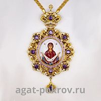 2.7.1520лп-2/1лп Панагия латунная в позолоте с цепью