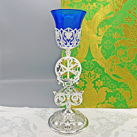 2.7.2645л Лампада напрестольная латунная в серебрении