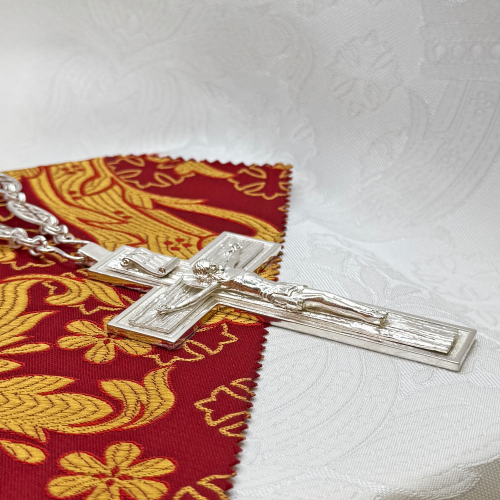 2.10.0175л/69л Крест латунный в серебрении фото 2