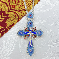 2.10.0616лэ/1л Крест наперсный в серебрении с эмалью