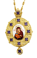 2.7.0955лп-2/74лп Панагия латунная в позолоте с цепью