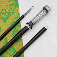 2.7.2942лрч Посох латунный с акрилом и патинированием в серебрении