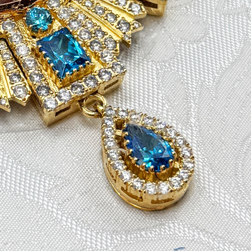 2.7.1579лп-1/1лп Панагия в позолоте с вставкой финифть фото 4