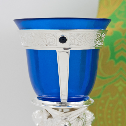 2.7.1718л Лампада напрестольная латунная в серебрении фото 4 2.7.1718л Лампада напрестольная латунная в серебрении фото 4