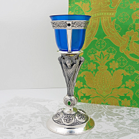 2.7.1718лр Лампада напрестольная латунная с патинированием в серебрении