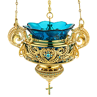 2.7.0345лп/17лп Лампада латунная подвесная в позолоте