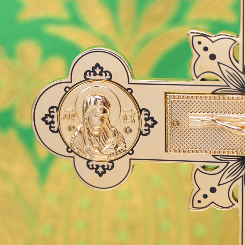 2.7.2829лп Крест настольный латунный в позолоте  фото 9