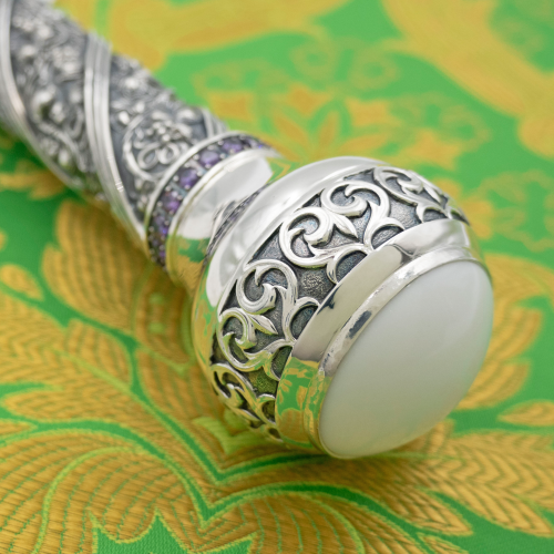 2.7.2800лрч Посох латунный с акрилом в серебрении фото 4 2.7.2800лрч Посох латунный с акрилом в серебрении фото 4