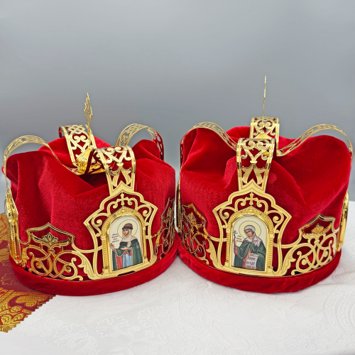 2.7.2830лп-2-К Венцы венчальные латунные в позолоте - комплект фото 6 2.7.2830лп-2-К Венцы венчальные латунные в позолоте - комплект фото 6