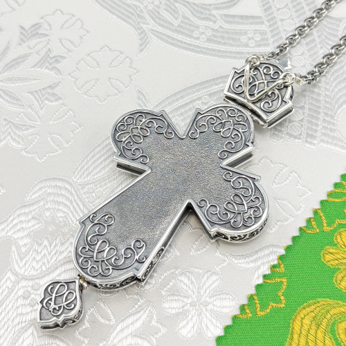 2.10.0365лр/1лр Наперсный крест в серебрении фото 2