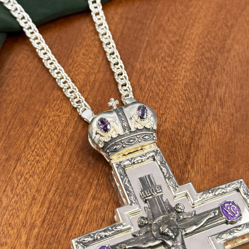 2.10.0478лрэ/1л Крест наперсный в серебрении фото 5