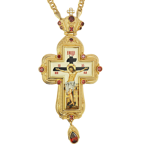 2.10.0285лп-2/1лп Крест наперсный в позолоте с цепью