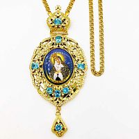 2.7.0924лп-2/1лп Панагия латунная в позолоте с цепью