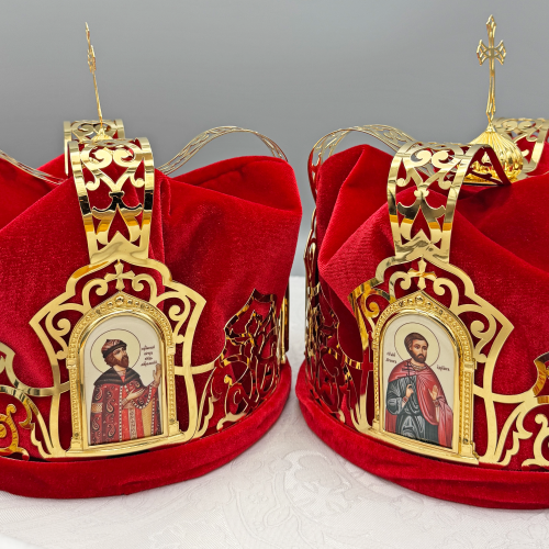 2.7.2839лп-2-К Венцы венчальные латунные в позолоте - комплект фото 7 2.7.2839лп-2-К Венцы венчальные латунные в позолоте - комплект фото 7