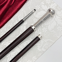 2.7.2925лрч Посох латунный с акрилом и патинированием в серебрении