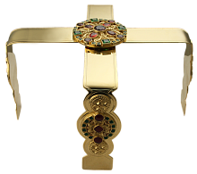 2.7.0593лпэ Звездица латунная в позолоте со вставками и эмалью Византия