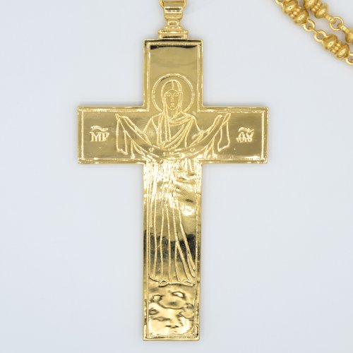 2.10.0192лп/74лп Крест латунный в позолоте с цепью фото 2